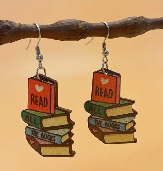 Read All the Books Dangle Earrings